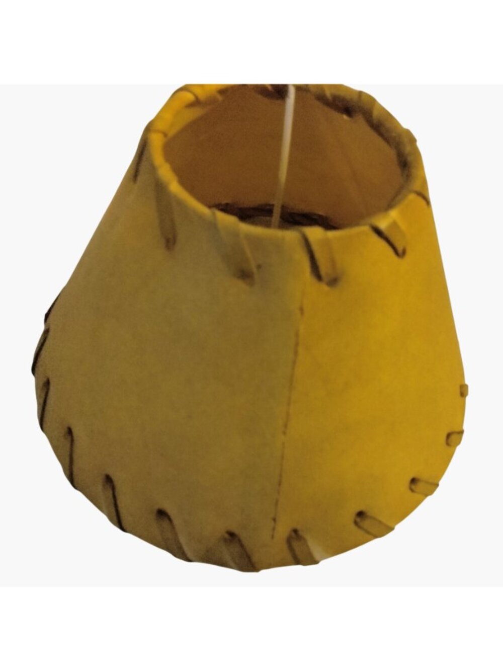 Faux Leather Lamp Shade Whip Stitched Western Ranch Lodge Cabin Small 7X5 inch - Picture 2 of 8